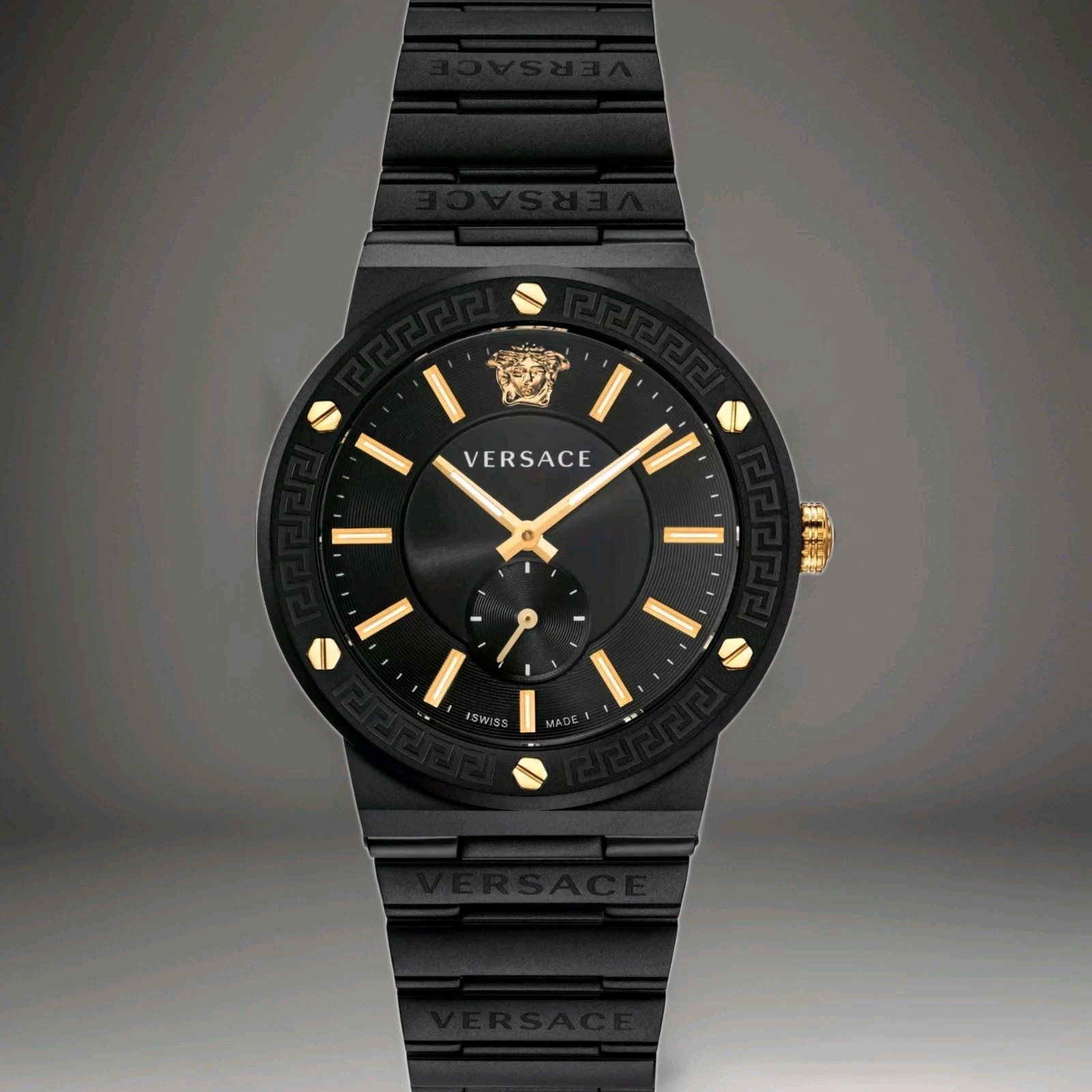Versace Greca Logo Wristwatch - Male - Watches - Black - One Size - Accessories - Image 3