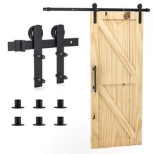 Signstek 6.6FT/200CM Sliding Barn Door Kit Internal Wooden Sliding RRP £31
