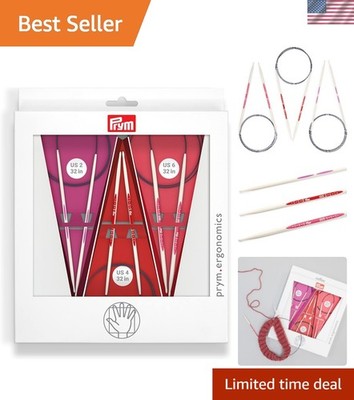 Versatile 32'' Ergonomic Knitting Needles Set - Ideal for All Skill Levels