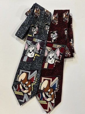 Vintage 1994 Tom & Jerry Necktie Lot of 2 Lakeside Turner Cartoon Ties