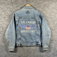 Union Pacific Denim Jean Jacket Railroad Embroidered Vintage 80s 90s Mens Small
