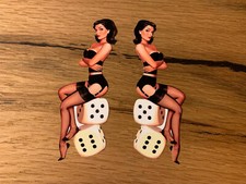 2x Girl Aufkleber Pinup 50th 60th 70th Racer Rockabilly Tattoo Hot Rod Rat #517