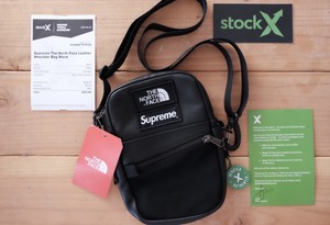 supreme north face leather shoulder bag