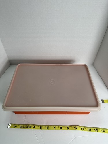 Vintage Tupperware TupperCraft 1421-3 Craft Tackle Organizer Compartments Orange - Picture 2 of 9