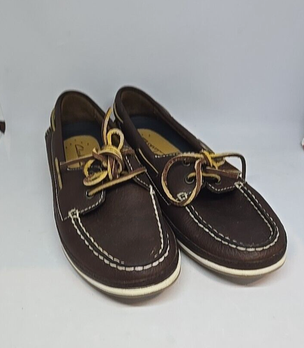 Clarks Mujer Water Friendly Jetto Plano Barco Cuero Zapatos Marrón Talla 8M - Imagen 2 de 14