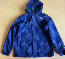 The North Face Boys Camo Print Green Grey Windbreaker Hood Jacket Size M 10/12