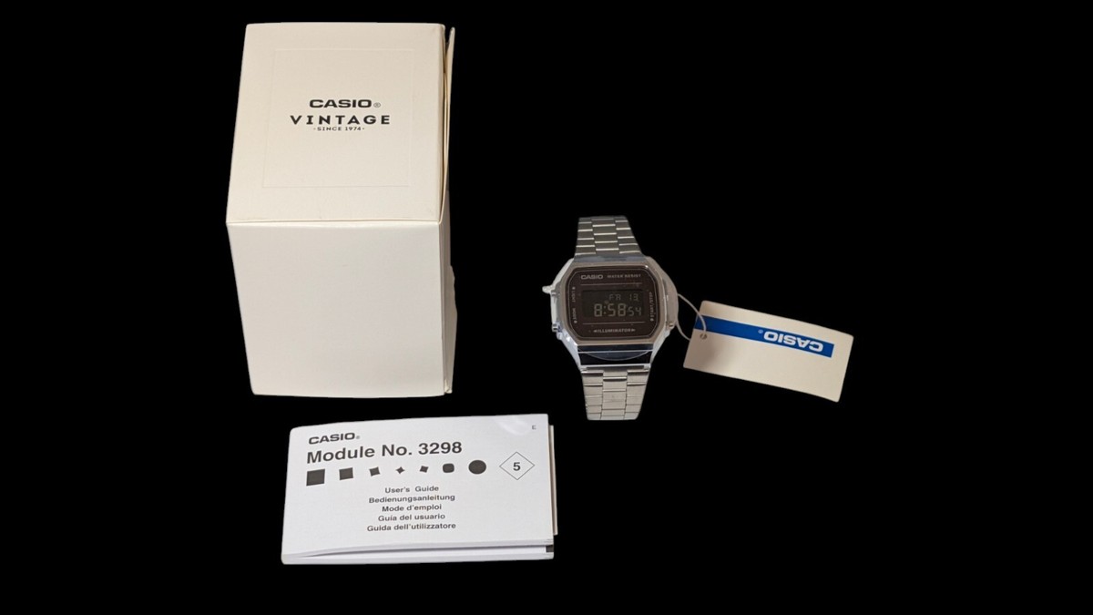 A168wem Casio Uhr Bedienungsanleitung 3298 New Boxed Casio A168WE