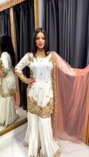 SALWAR KAMEEZ PAKISTANI INDIAN WEDDING PARTY WEAR DRESS BOLLYWOOD SUIT SHARARA