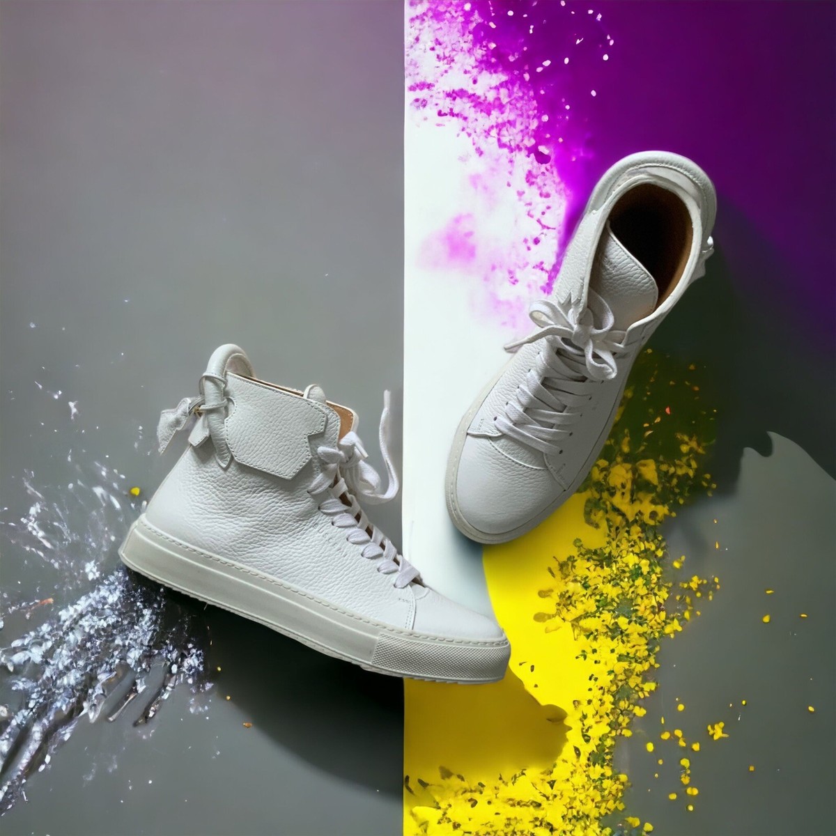 スニーカー【BUSCEMI】関税込送料無料 ハイカット 装飾付き 無地 NIB Buscemi High Top Mens Sneakers Size 39/6 $795 | eBay