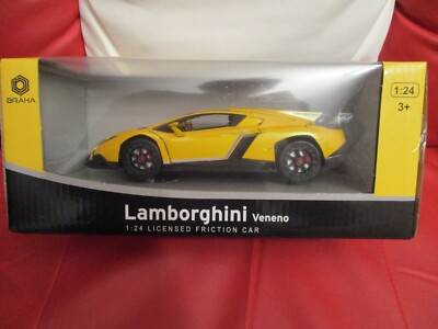 BRAHA 1/24 REIBUNGSANTRIEB LAMBORGHINI VENENO NEU VERPACKT GELB