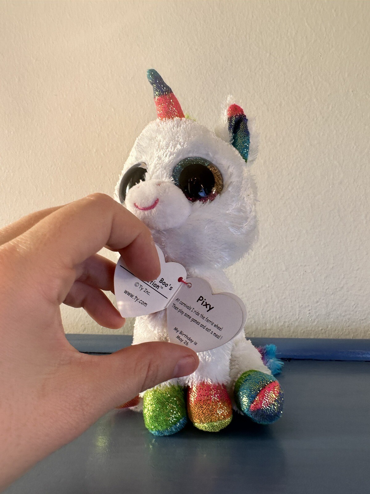 Ty Beanie Boos 6" PIXY the Rainbow Unicorn Plush/Stuffed Animal 2018 ...