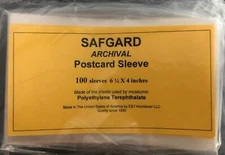 100 Postcard Holders Archival Quality Sleeves SAFGARD FREE Shipping In USA