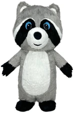 Inflatable Raccoon Costume Jumpsuit Adult Halloween Plush Mascot Cosplay Party
