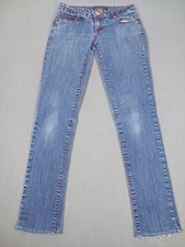 Southpole Jeans Women's Size 5 Blue Low Rise A2Faded Embroidered