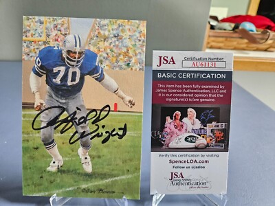 RAYFIELD WRIGHT Signed 2006 HOF Goal Line Art Card GLAC - #/5,000 - JSA COA