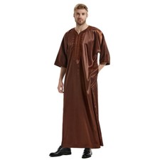 Saudi Thobe Jubba Men Muslim Robe Dishdasha Daffah Islamic Kaftan Thoub Abaya