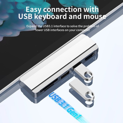 For Surface Pro 6 Pro 5 Pro 4 Hub Dock with 4K HDMI Compatible USB 3.0 TF Slot - Afbeelding 3 van 9