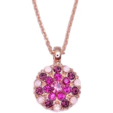 Mariana Enchanted Gold Guardian Angel Necklace in Purple Pink Crystals 1156 NWT