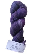 Hand Dyed Skein Superwash Merino Wool Cashmere Yarn Purple New Worsted 180 Yards