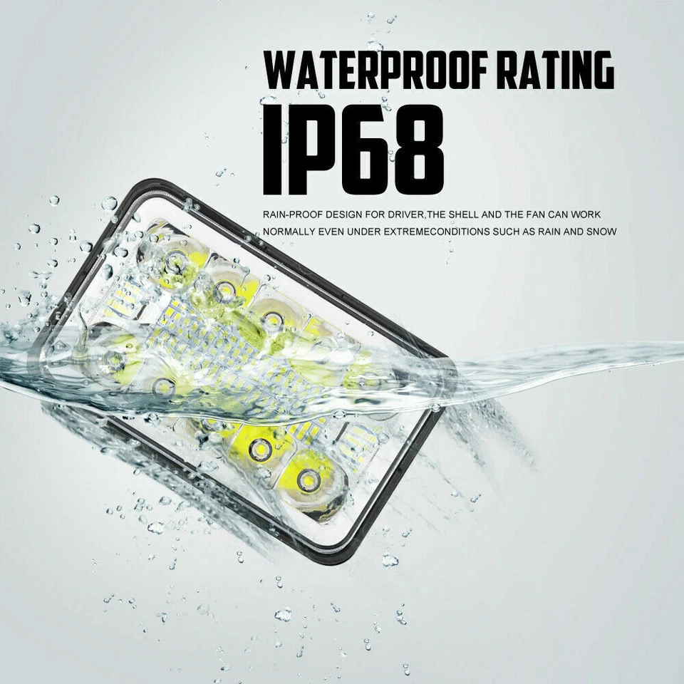 4PCS 4x6" Inch LED Headlights Hi/Lo DRL For Oldsmobile Cutlass Calais Kenworth - Изображение 4 из 4