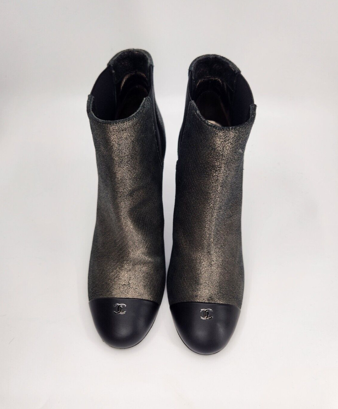 Chanel Interlocking CC Cap Toe Metallic Leather B… - image 11