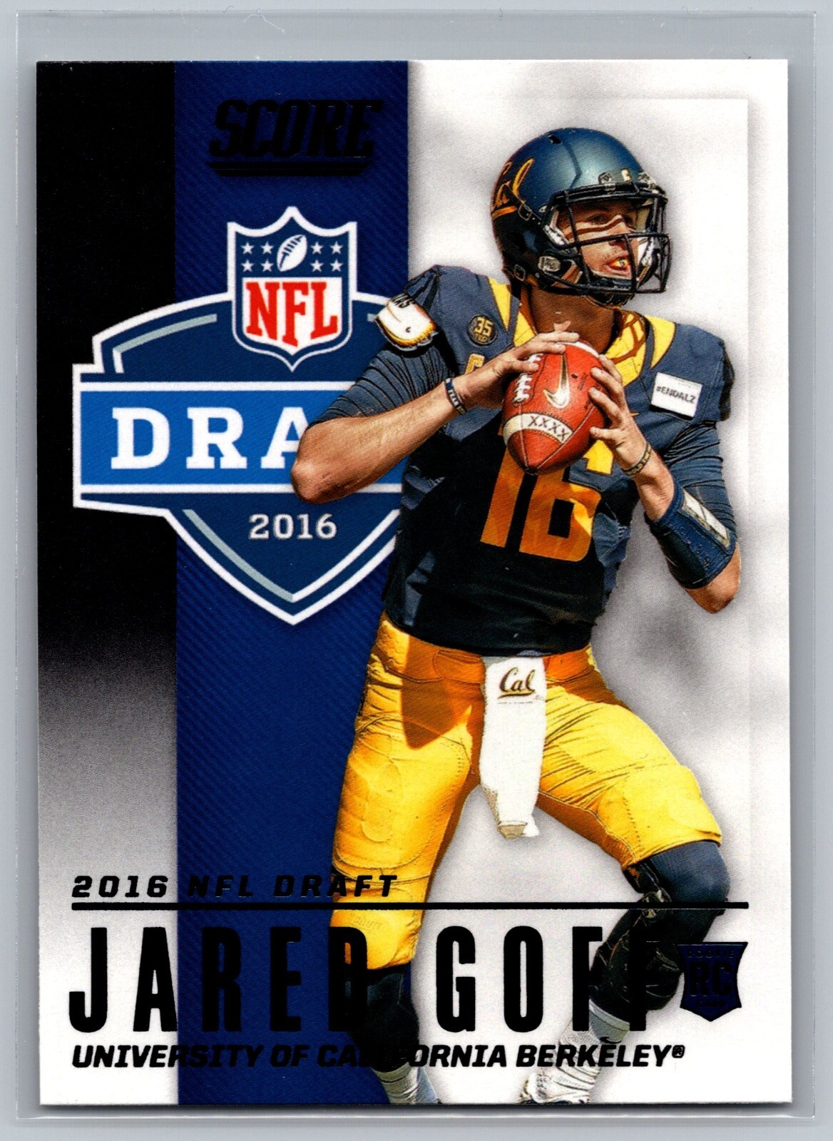 Jared Goff 2016 Score NFL DRAFT BLACK #2 Football Card Rookie RC Golden Bears