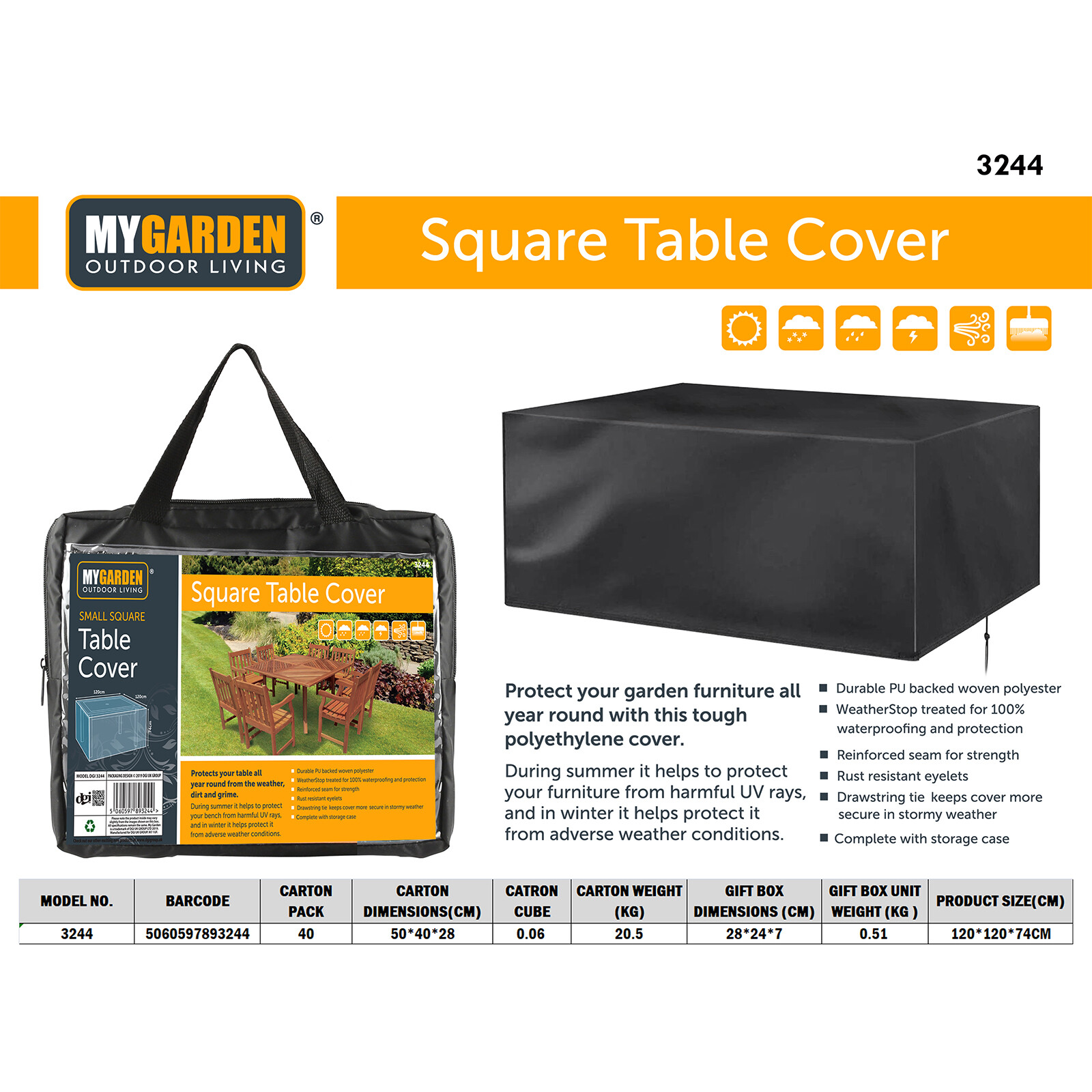 100 Waterproof Garden Patio Furniture Cover Table Square Cube Outdoor