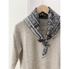 New Boutique 14 Momme Twill Silk Scarf Necktie Hairband Print Square Scarf 68cm/