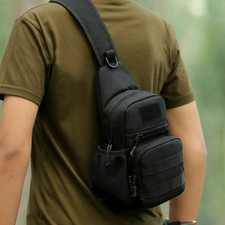 Mens Backpack Tactical Sling Shoulder Bag Molle Travel Chest Pack Outdoor Hiking