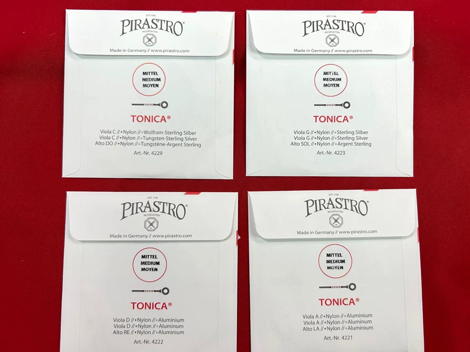 100% Authentic Pirastro Tonica Viola String Set Medium Up to 16.5" - Image 2 of 3