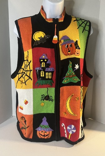 Ugly Halloween sweater vest size 