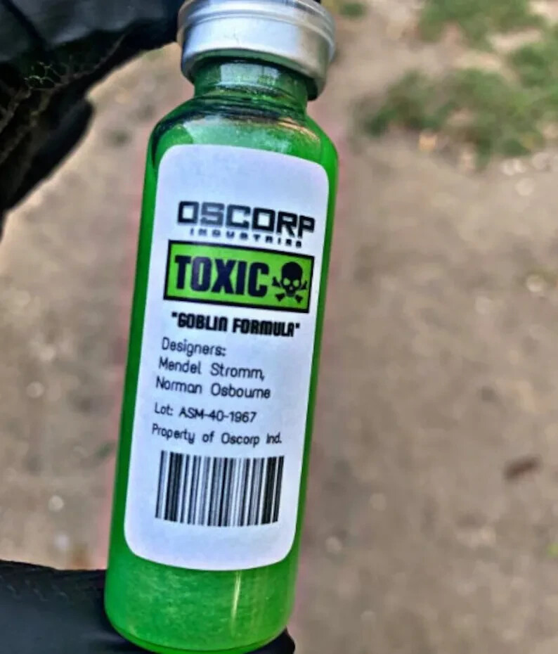Oscorp Green Goblin Formula Vial RARE COLLECTORS ITEM