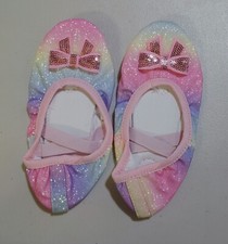 Molldan Girl's Size 1 Soft Split Sole Ballet Shoes Rainbow Sparkle