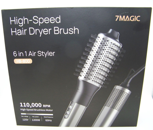 7 Magic Hair Dryer Brush & 6 in 1 Hair Styler 110000 RPM HB-800, Open Box