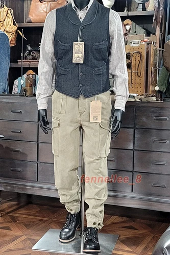 Men's Work Vest Shawl Collar Slim Waistcoat Vintage Casual Jacket Pockets Coat - Picture 12 of 17