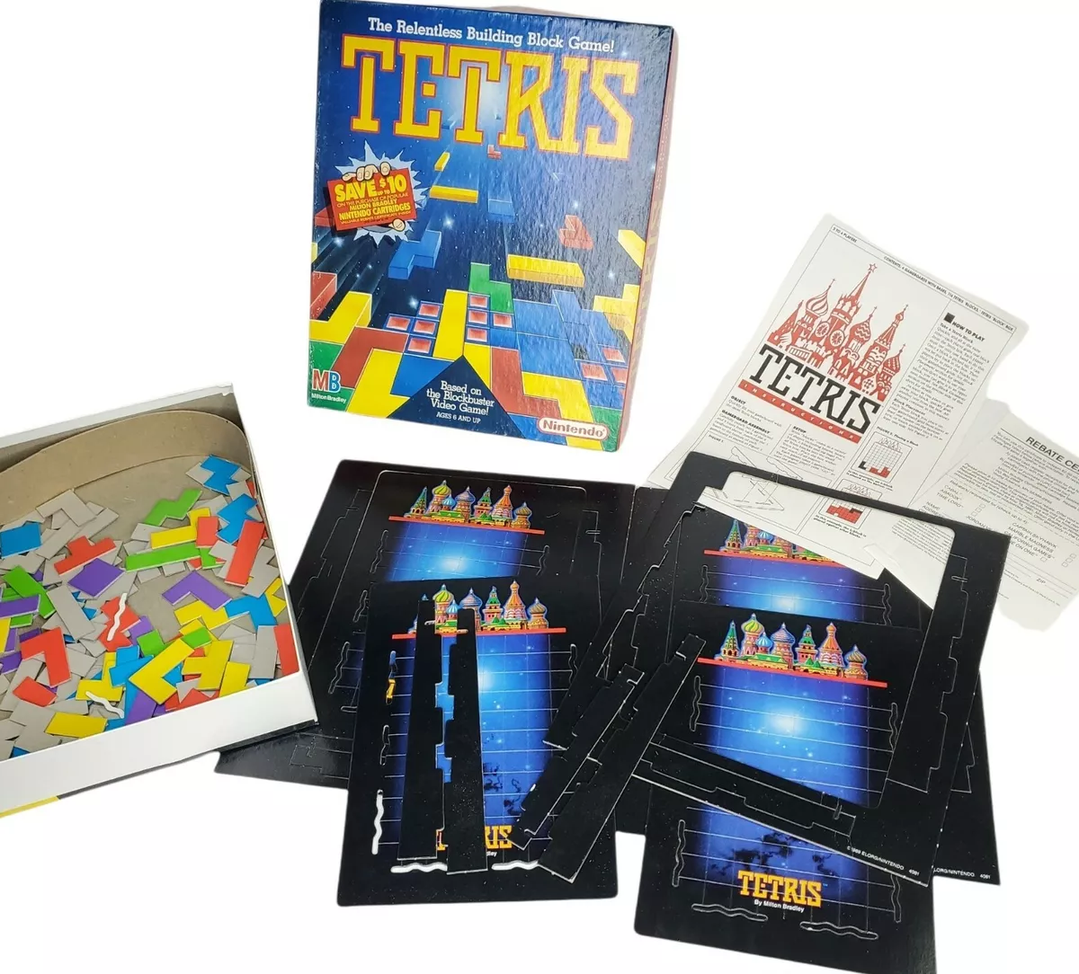 Tetris Board Game Milton Bradley Nintendo Elorg 1989