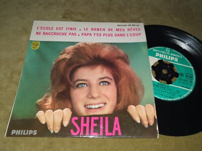 SHEILA -L'ECOLE EST FINIE-RARE 60's FRENCH PHILIPS P/s JUKEBOX 4 TRACK EP -Vg+