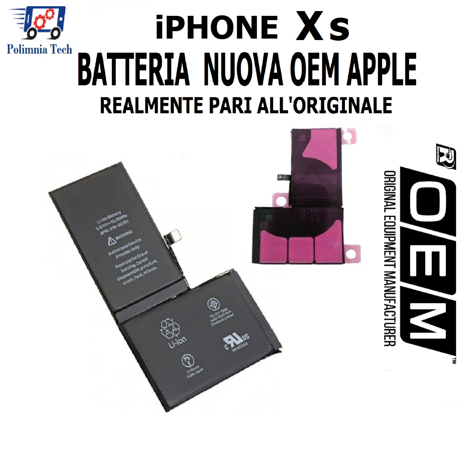 BATTERIA  NUOVA OEM APPLE  iPHONE  Xs REALMENTE PARI ALL'ORIGINALE
