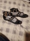 Cole Haan Black & Gold Grommets Rivets Strap Sandals Women Nikeair Size 7 B — photo 2