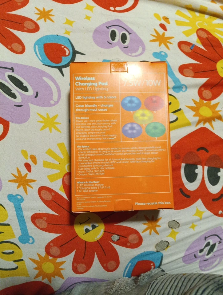 Onn Wireless Charging Pad with LED Lighting, 10W | Compatible Qi Devices - Image 3 of 4