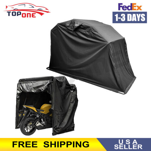 For Heavy Duty Motorcycle Shelter Shed Cover Storage Garage Tent-Large 106" Long - Picture 1 of 4