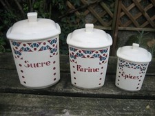 3 ancien pot à épice faience Salin Les Bains E.Charbonnier modèle BAGDAD