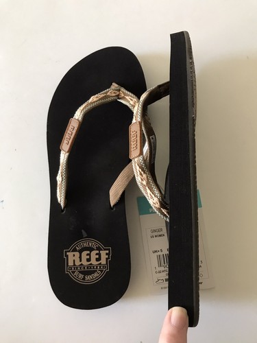 WOMEN'S REEF BROWN/PEACH GINGER BEACH/POOL FLIP FLOP SANDALS SIZE 7 NWT - Picture 5 of 7