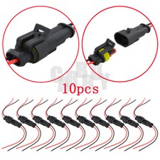 10 Sets 2-Pin Way Car Waterproof Male Female Electrical Wire Connector Plug Kit