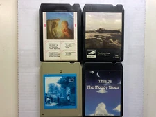 ***4 MOODY BLUES 8 Track Tape Lot -GOOD PADS/SPLICES. PLAY GREAT VERY CLEAN***