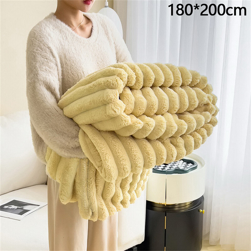 450GSM Heavy Fleece Blanket LargeSoft Warm Cozy Sofa Bed Throw Weighted
