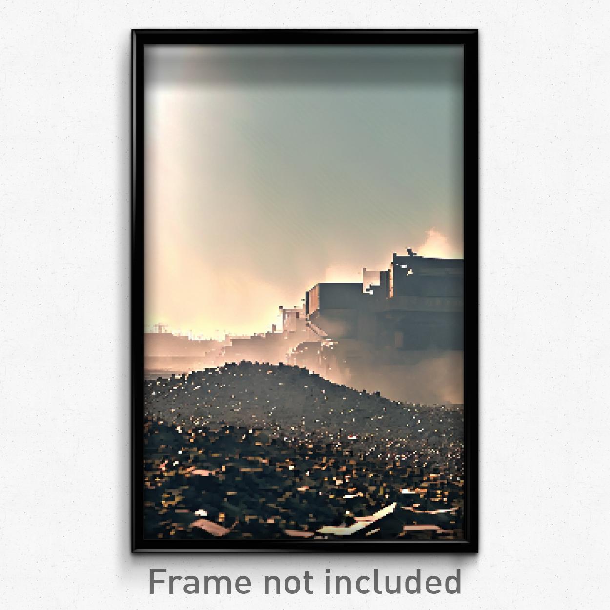 Pixel Art Poster - Smoggy Dump (8 Bit Psychedelic Trippy Weird Video Game Print)