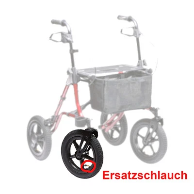 2x Ersatz Schlauch für Dietz Taima XC Rollator, 12 Zoll mit Winkelventil, NEU