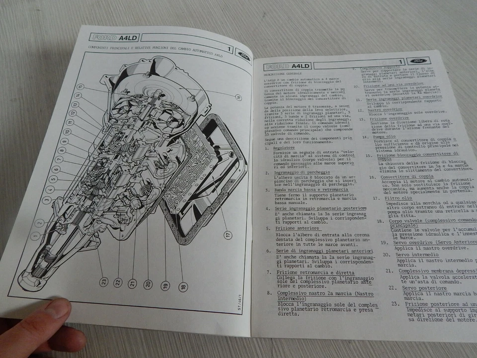MANUALE INTRODUZIONE ADDESTRAMENTO CAMBIO FORD AUTOMATICO A4LD 1984 ITALIANO - Immagine 4 di 4