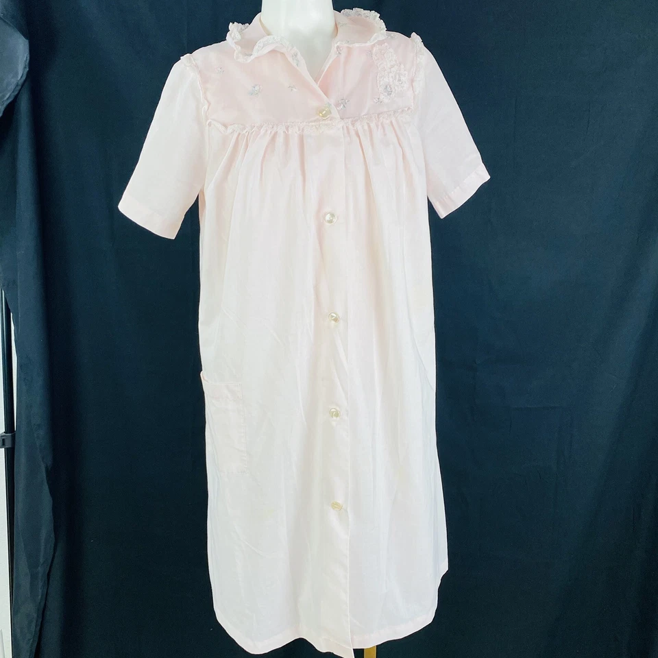 De Colección Sears Perma-Prest Mujer Rosa Bata y Camisón Rosa Encaje Talla 34/36 Foto 2 de 4